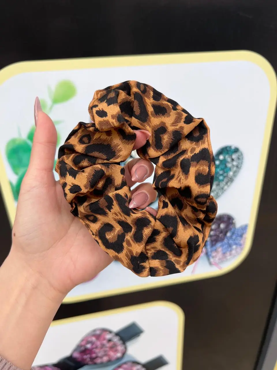 Leopar bəzəkli rezin — Sadə saç rezinleri